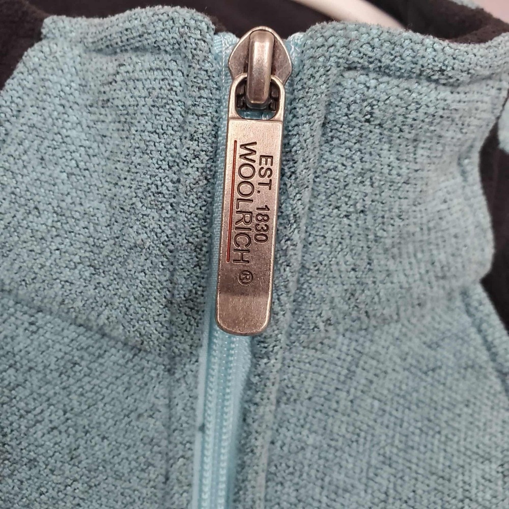 Woolrich Fleece Full Zip Sweater Vest Womens XL Teal Black Zip Pockets Winter - Picture 2 of 7